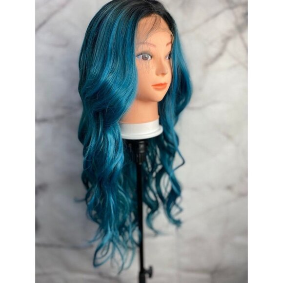 Ombre Blue Wig,Lace Front Wig - Picture 4 of 7